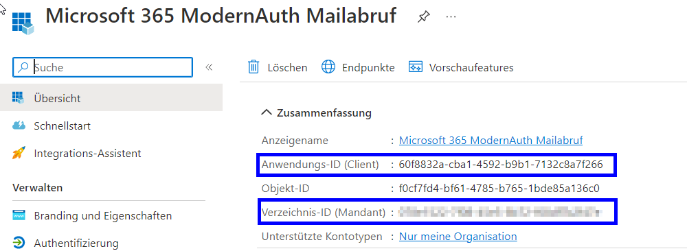 Microsoft Azure - Übersichtsseite der neuregistrierten Anwendung.png